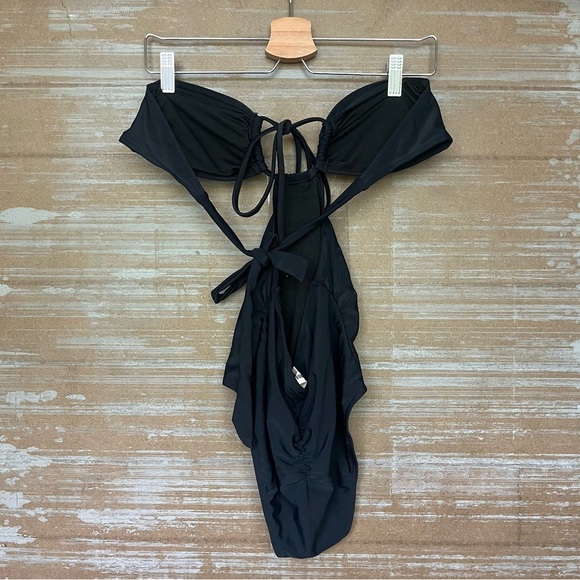 6 Shore Road Push Cart One Piece Swimsuit Black Monokini Sexy Beach Womens M - Picture 2 of 7